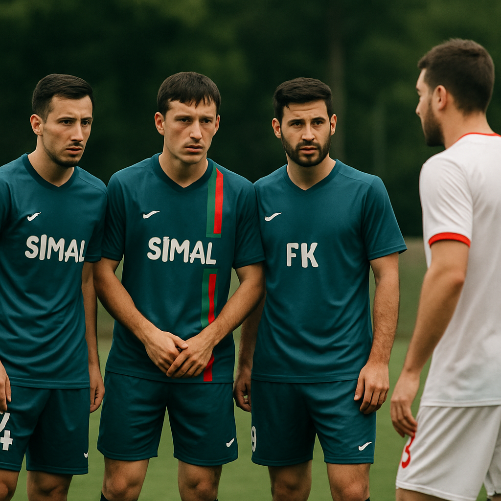 Şimal FK futbolçuları Gürcüstandakı UEFA Regions’ Cup oyunu ərəfəsində meydanda.